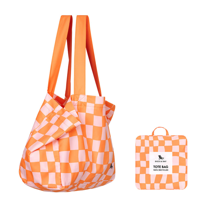 Dock & Bay Foldaway Tote Bags - Groovy Check - Outlet