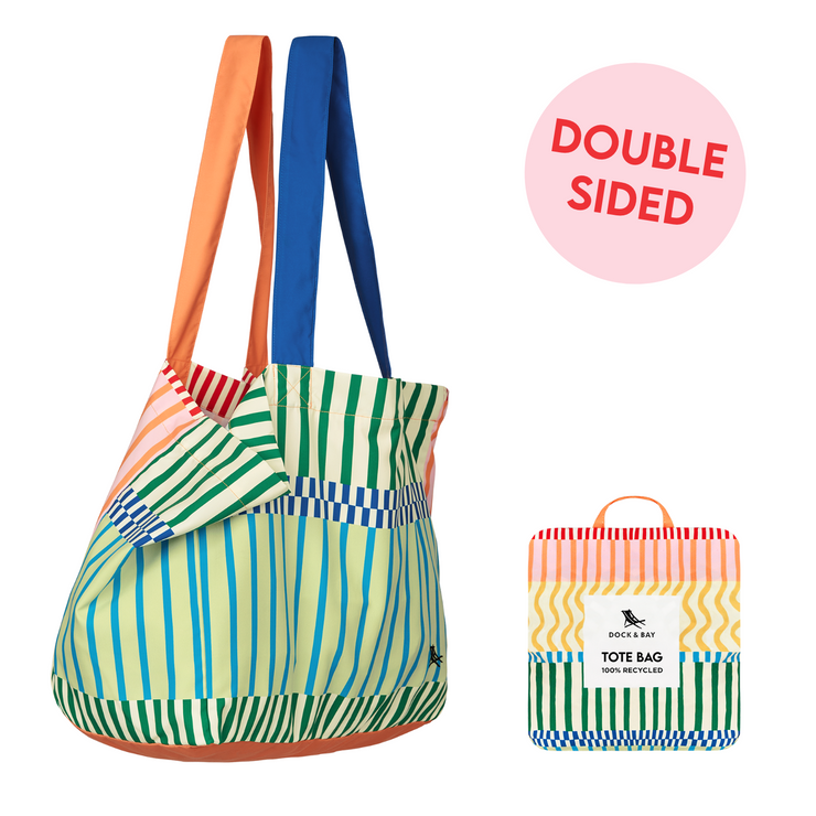 Dock & Bay Foldaway Tote Bags - Stripe Up Your Life