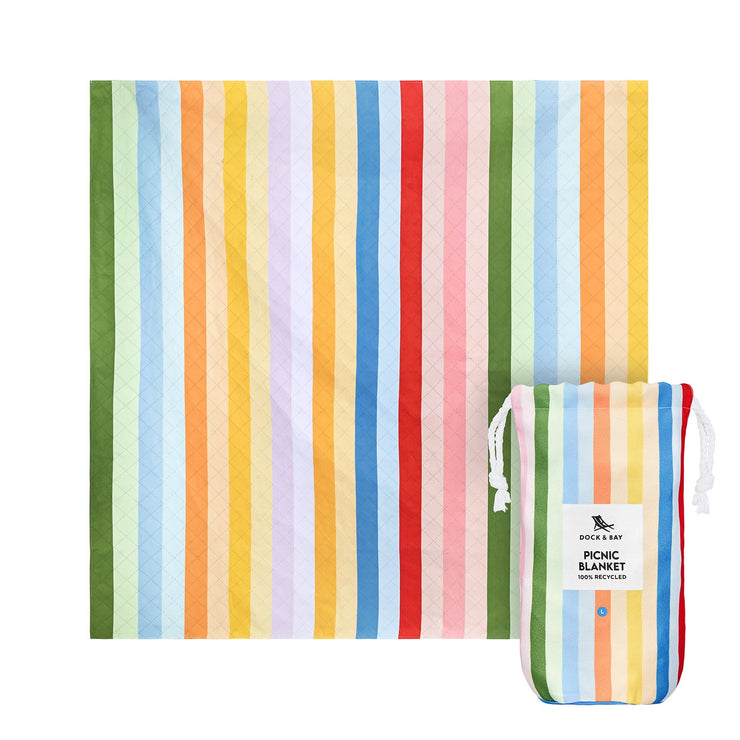 Dock & Bay Picnic Blanket - Candy Stripes - GRS Certified