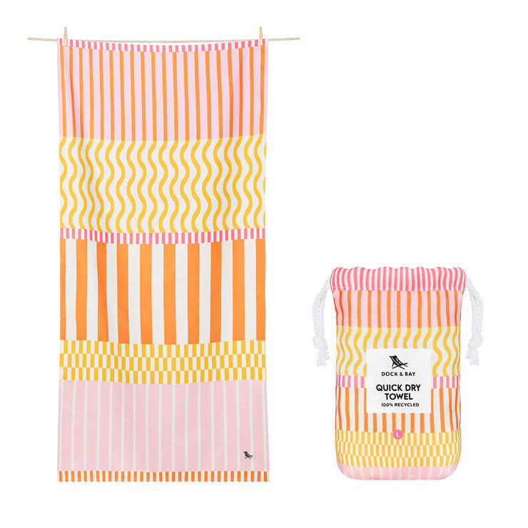 Dock & Bay Quick Dry Towel - Lemonade Waves - Outlet