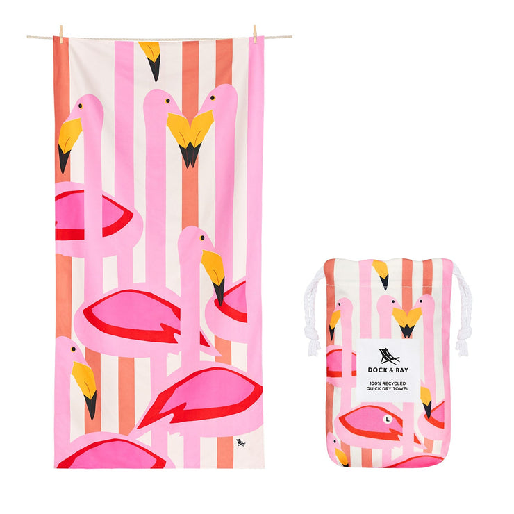 Dock & Bay Kids Beach Towels - Flamboyant Flamingos - Outlet